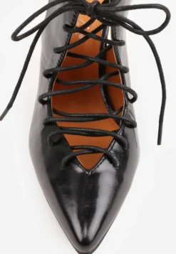Czarne Wiązane Szpilki Typu Slingback Angellta