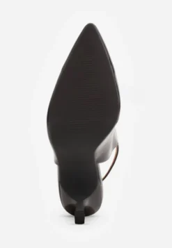 Czarne Wiązane Szpilki Typu Slingback Angellta