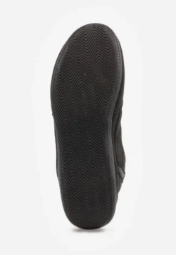 Czarne Wysokie Sneakersy Typu Boxing Boots z Ocieplaną Wyściółką Tilpera
