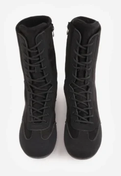Czarne Wysokie Sneakersy Typu Boxing Boots z Ocieplaną Wyściółką Tilpera