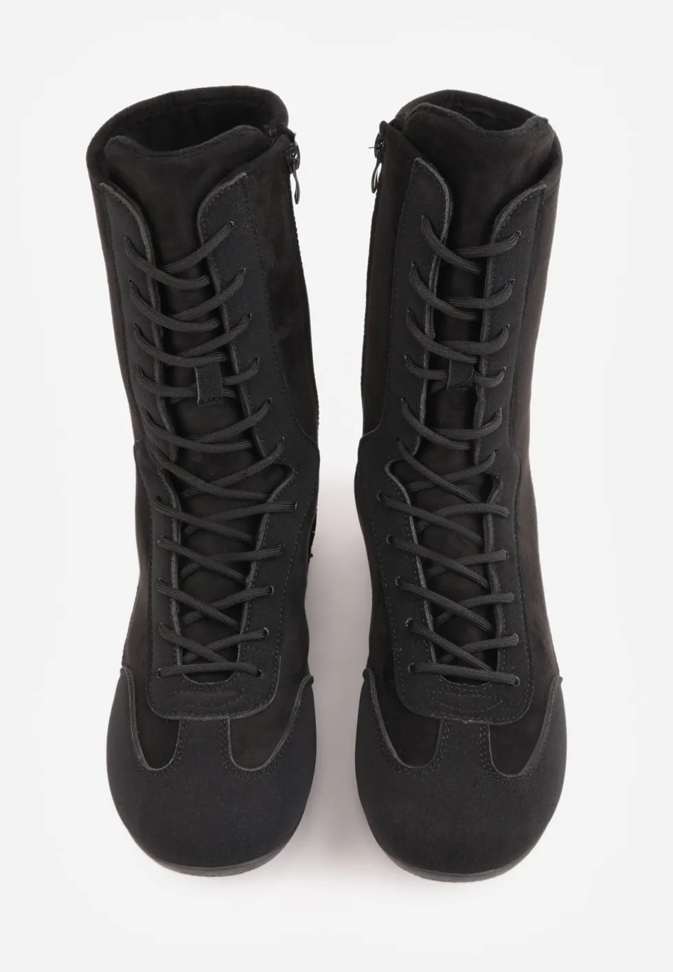 Czarne Wysokie Sneakersy Typu Boxing Boots z Ocieplaną Wyściółką Tilpera