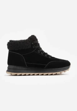 Czarne Zimowe Sneakersy ze Sztucznym Futerkiem Turelia