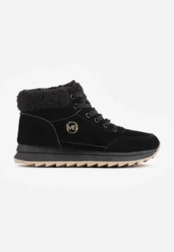Czarne Zimowe Sneakersy ze Sztucznym Futerkiem Turelia