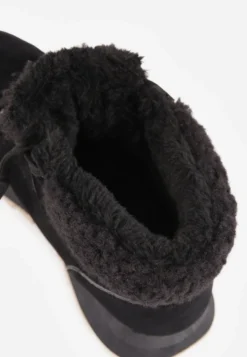 Czarne Zimowe Sneakersy ze Sztucznym Futerkiem Turelia