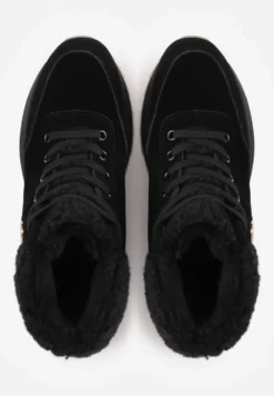 Czarne Zimowe Sneakersy ze Sztucznym Futerkiem Turelia