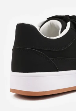 Czarno-Białe Sneakersy Basic z Paskami na Boku Adila