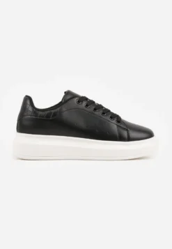 Czarno-Białe Sneakersy na Niskiej Platformie w Klasycznym Stylu Lucid Dream