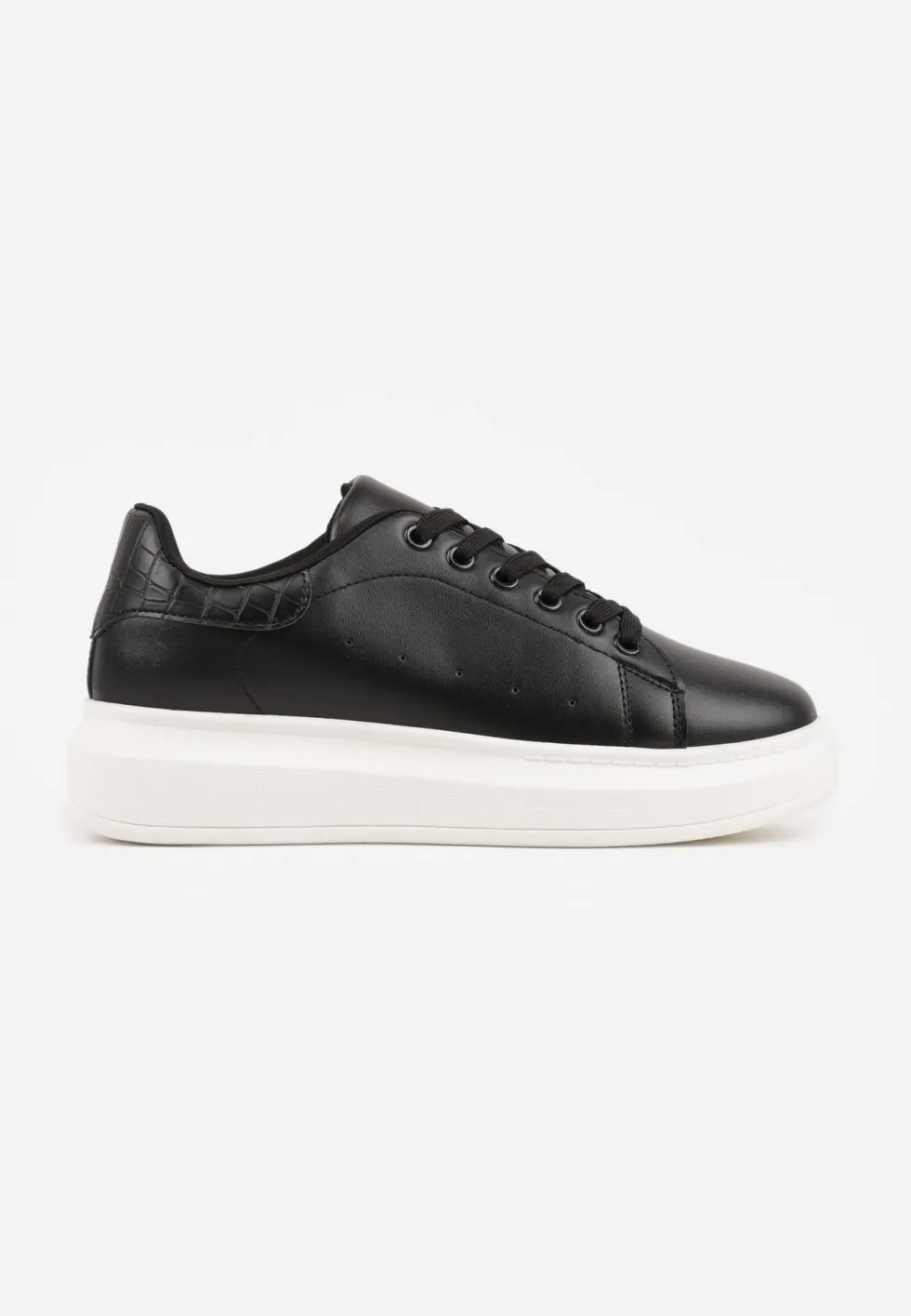 Czarno-Białe Sneakersy na Niskiej Platformie w Klasycznym Stylu Lucid Dream