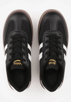 Czarno-Białe Sneakersy Sportowe z Ozdobnymi Paskami i Przeszyciami Wenilan