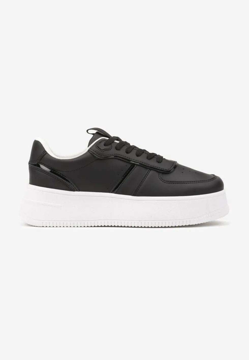 Czarno-Białe Sneakersy Vices na Platformie ze Sznurowaniem Lealirra