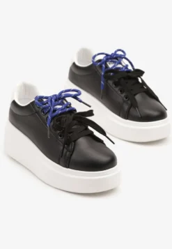 Czarno-Białe Sneakersy z Podwójnym Sznurowaniem Zdivoria