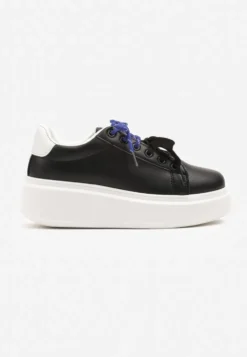 Czarno-Białe Sneakersy z Podwójnym Sznurowaniem Zdivoria