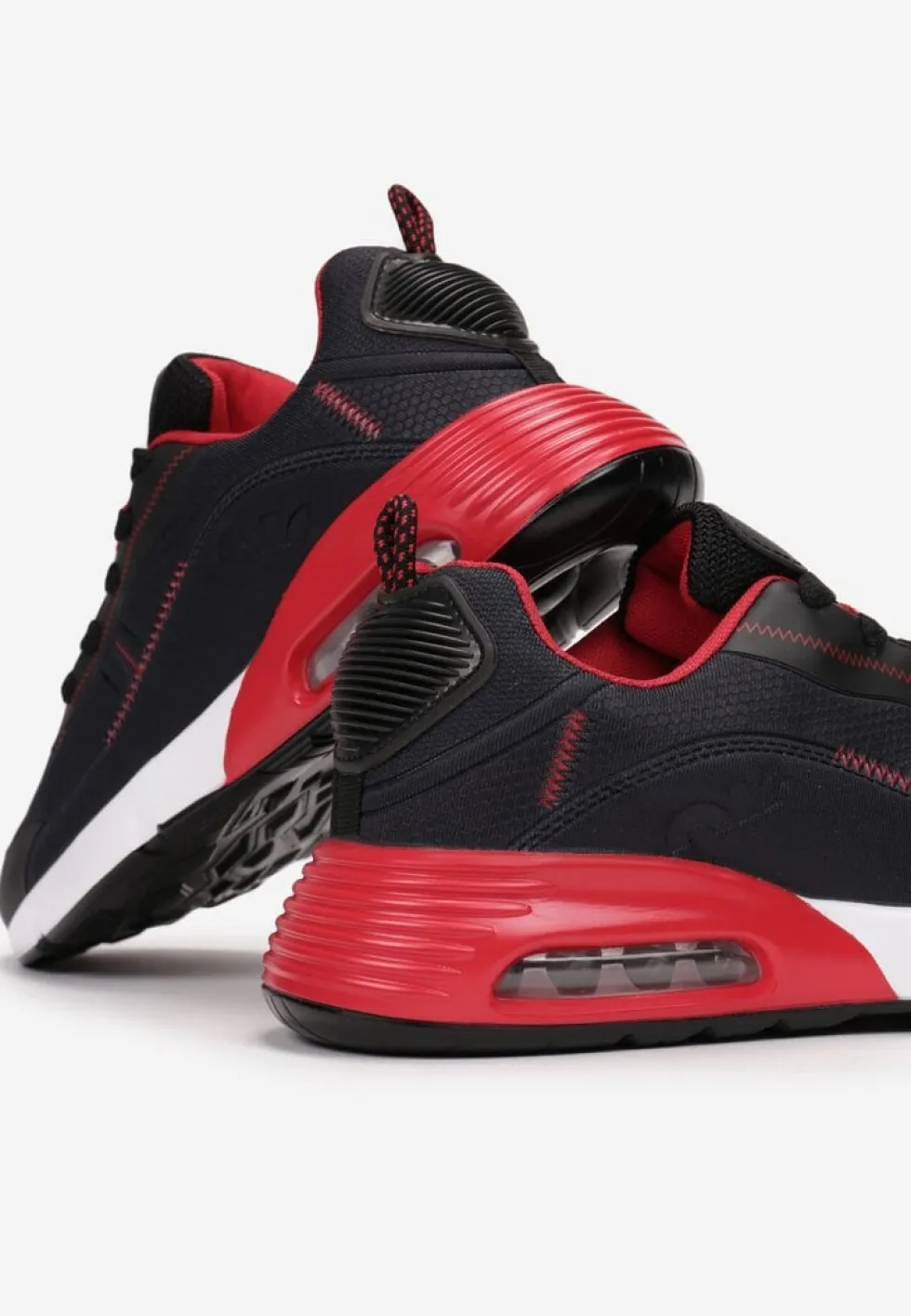 Czarno-Czerwone Sneakersy Qinerris