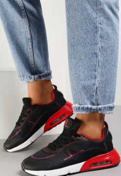 Czarno-Czerwone Sneakersy Qinerris