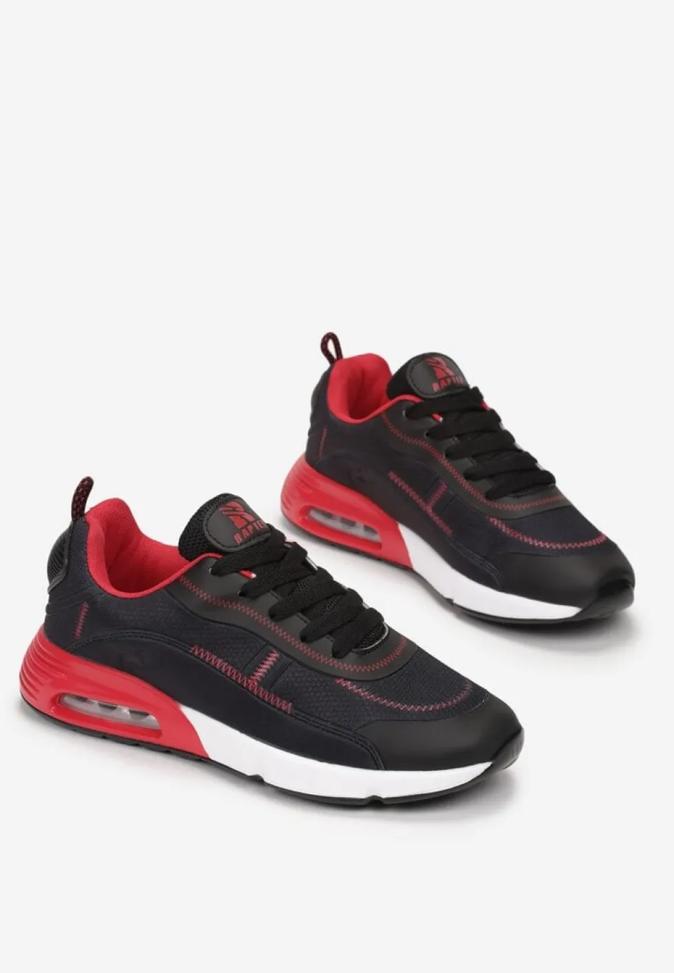 Czarno-Czerwone Sneakersy Qinerris