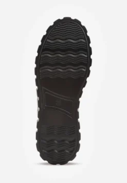 Czarno-Złote Sneakersy Skórzane z Chunky Podeszwą i Metalicznymi Wstawkami Volla