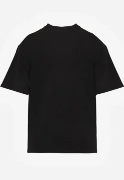 Czarny Basicowy T-shirt z Bawełny Meranissea