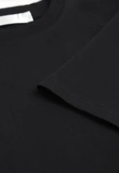 Czarny Basicowy T-shirt z Bawełny Meranissea