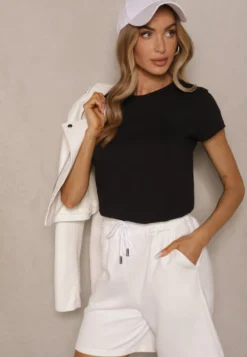 Czarny Basicowy T-shirt z Bawełny Mevolena