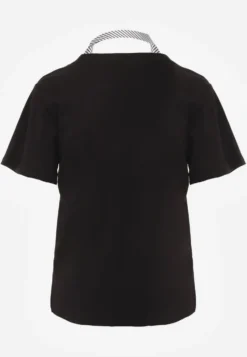 Czarny Bawełniany T-shirt Hillswor Ozdobiony Apaszką