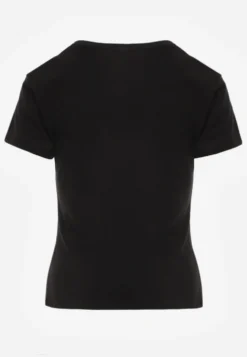 Czarny Bawełniany T-shirt Melinthe