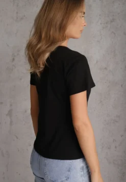 Czarny Bawełniany T-shirt Melinthe