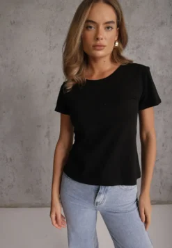 Czarny Bawełniany T-shirt Melinthe