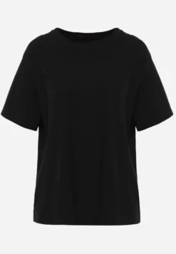 Czarny Bawełniany T-shirt o Kroju Oversize Neduna