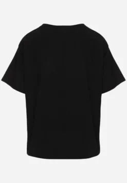 Czarny Bawełniany T-shirt o Kroju Oversize Neduna