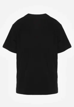 Czarny Bawełniany T-shirt Ozdobiony po Bokach Rozcięciami Brinelle