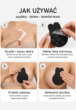 Czarny Biustonosz 2 Nakładki Samoprzylepne Femke