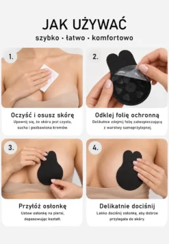 Czarny Biustonosz 2 Nakładki Samoprzylepne Femke