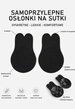 Czarny Biustonosz 2 Nakładki Samoprzylepne Femke