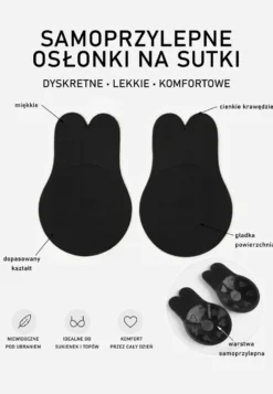 Czarny Biustonosz 2 Nakładki Samoprzylepne Femke