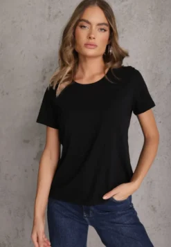 Czarny Casualowy Bawełniany T-shirt Ilanira