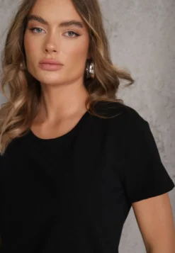 Czarny Casualowy Bawełniany T-shirt Ilanira