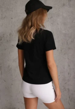 Czarny Casualowy Bawełniany T-shirt Rivali