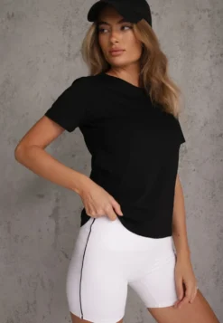 Czarny Casualowy Bawełniany T-shirt Rivali