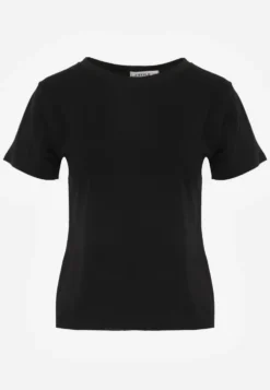 Czarny Casualowy Bawełniany T-shirt Rivali