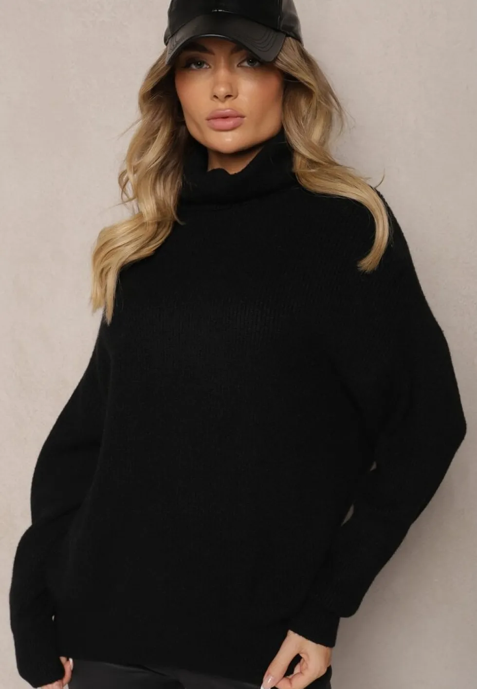 Czarny Golf z Domieszką Wiskozy i Kaszmiru Azivara