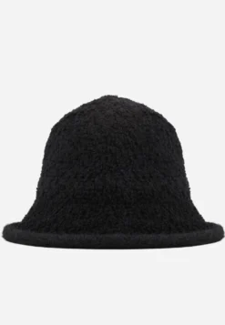 Czarny Kapelusz Bucket Hat z Tkaniny Boucle Bejnia