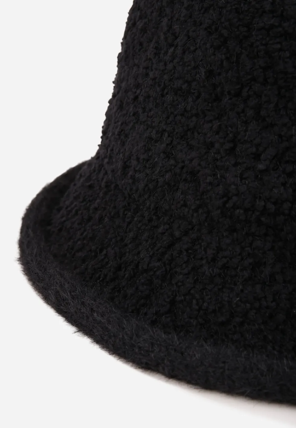 Czarny Kapelusz Bucket Hat z Tkaniny Boucle Bejnia