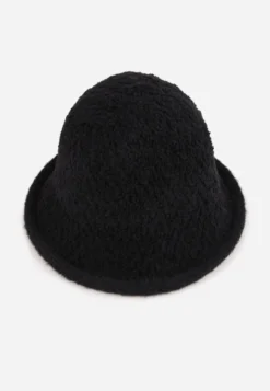 Czarny Kapelusz Bucket Hat z Tkaniny Boucle Bejnia