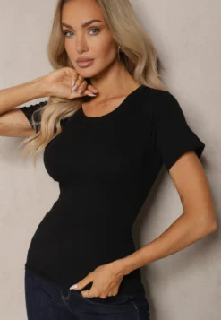Czarny Klasyczny T-shirt z Bawełny Bilena