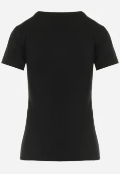 Czarny Klasyczny T-shirt z Bawełny Bilena