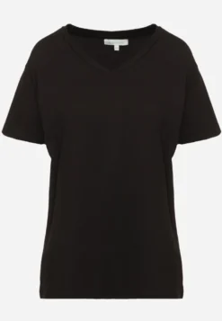 Czarny Klasyczny T-shirt z Bawełny Irithnea