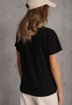 Czarny Klasyczny T-shirt z Bawełny Irithnea