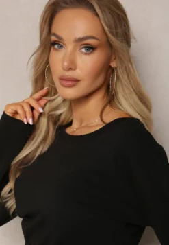 Czarny Komplet Dresowy Bluza Cropped i Spodnie z Kieszeniami Cargo Xerlesa