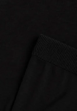 Czarny Komplet Dzianinowy z Wiskozą Longsleeve i Luźne Spodnie Mirette