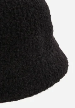 Czarny Kożuszkowy Kapelusz Bucket Hat Ruelv Necilia
